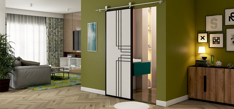 sliding bathroom door installation in West Carson